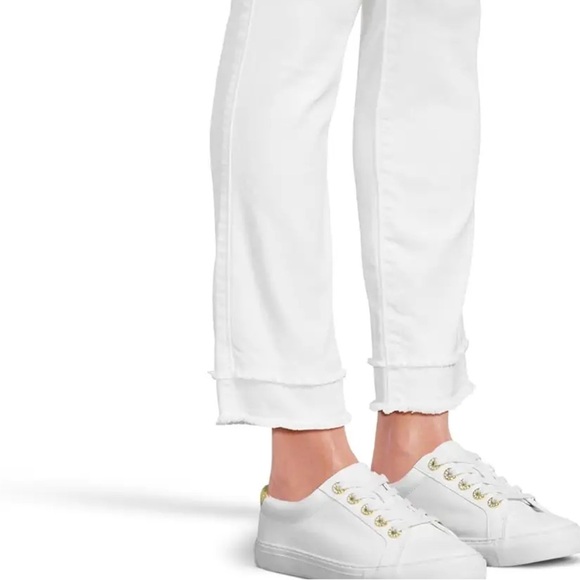 Lilly Pulitzer South Ocean High-Rise Skinny Jeans Resort White Double Raw Hem - Picture 9 of 15